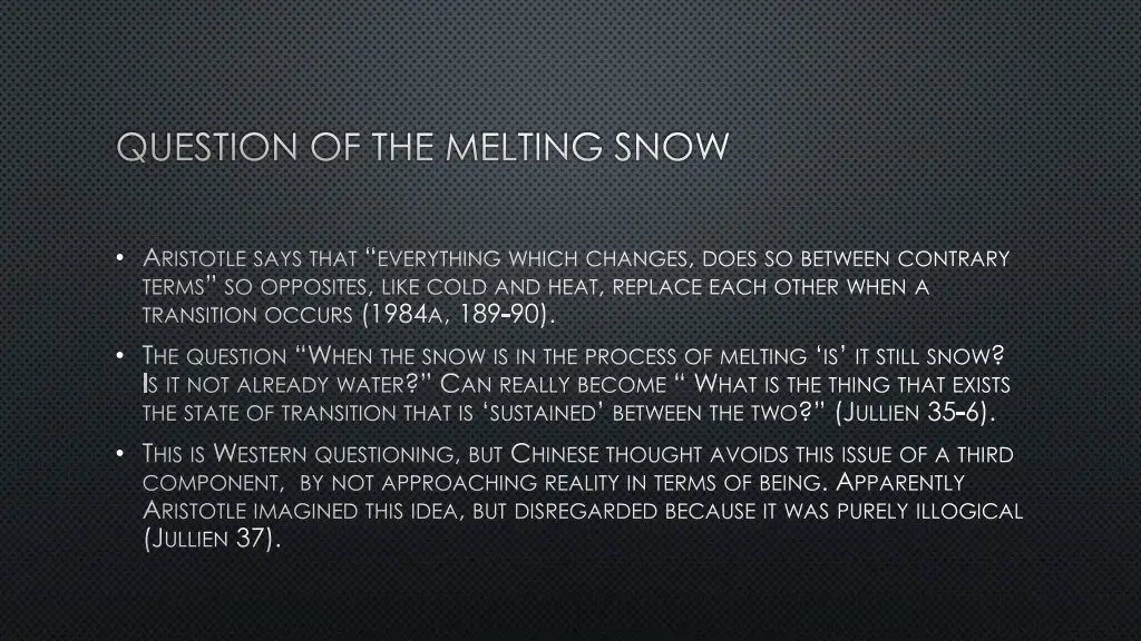 question of the melting snow