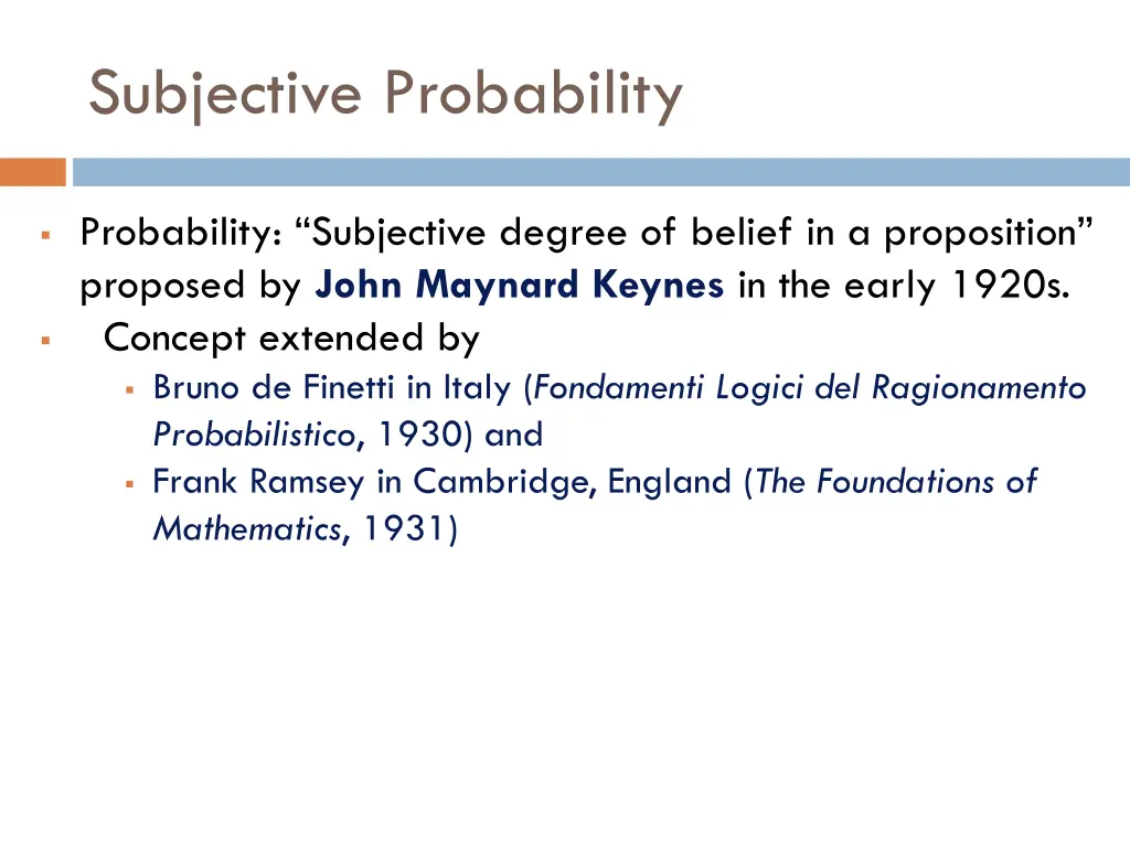 subjective probability