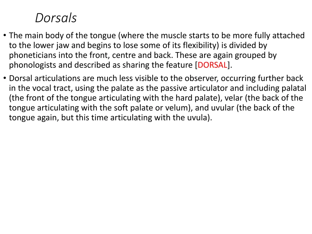 dorsals