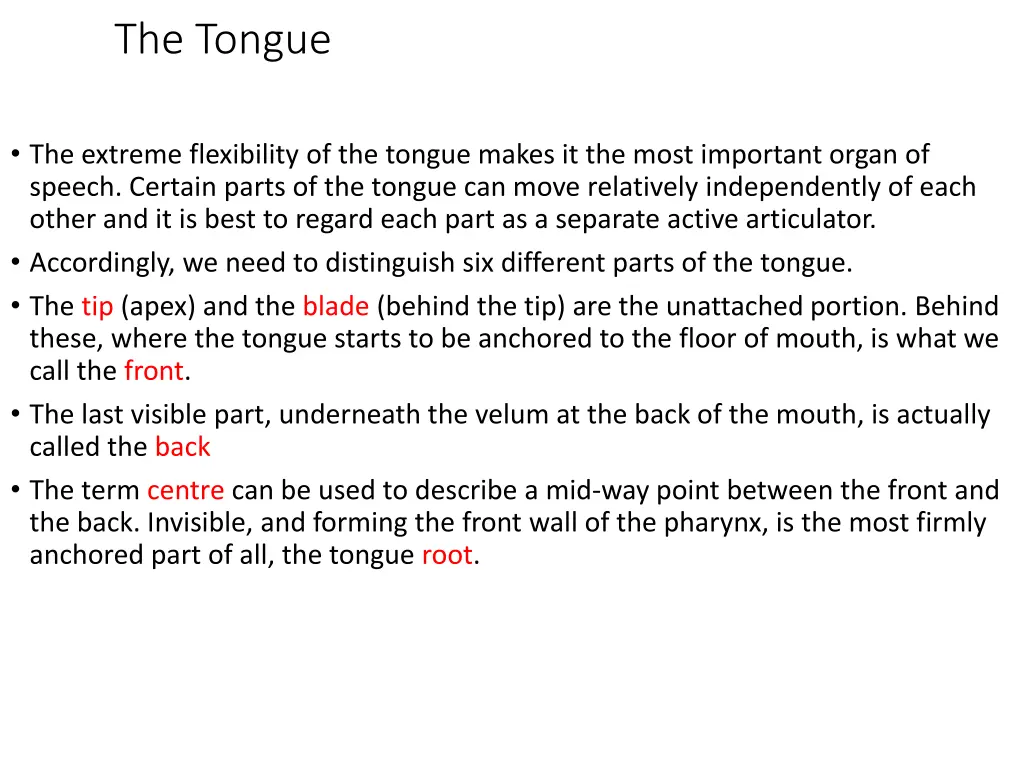 the tongue