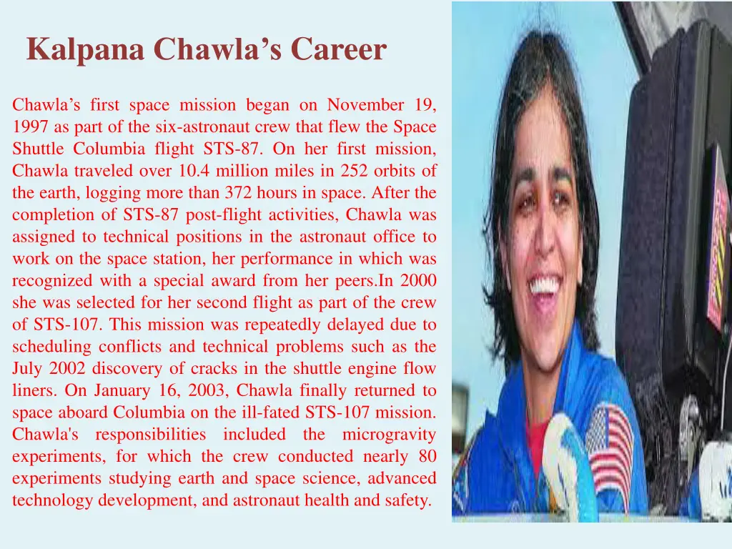 kalpana chawla s career