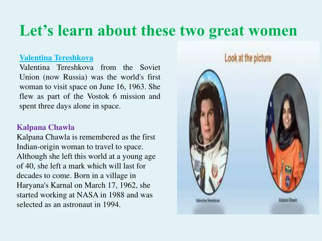 let s learn about these two great women