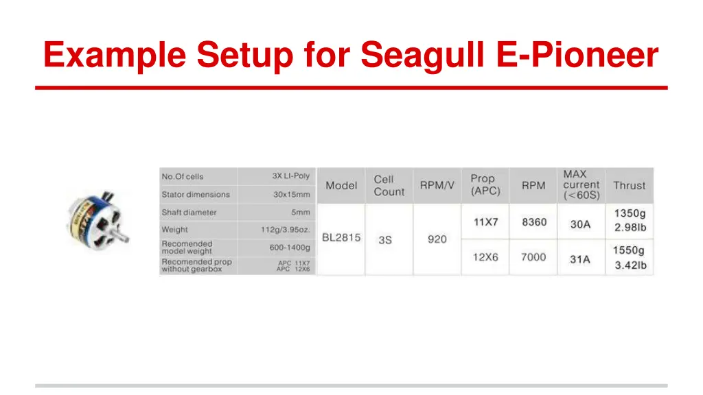 example setup for seagull e pioneer