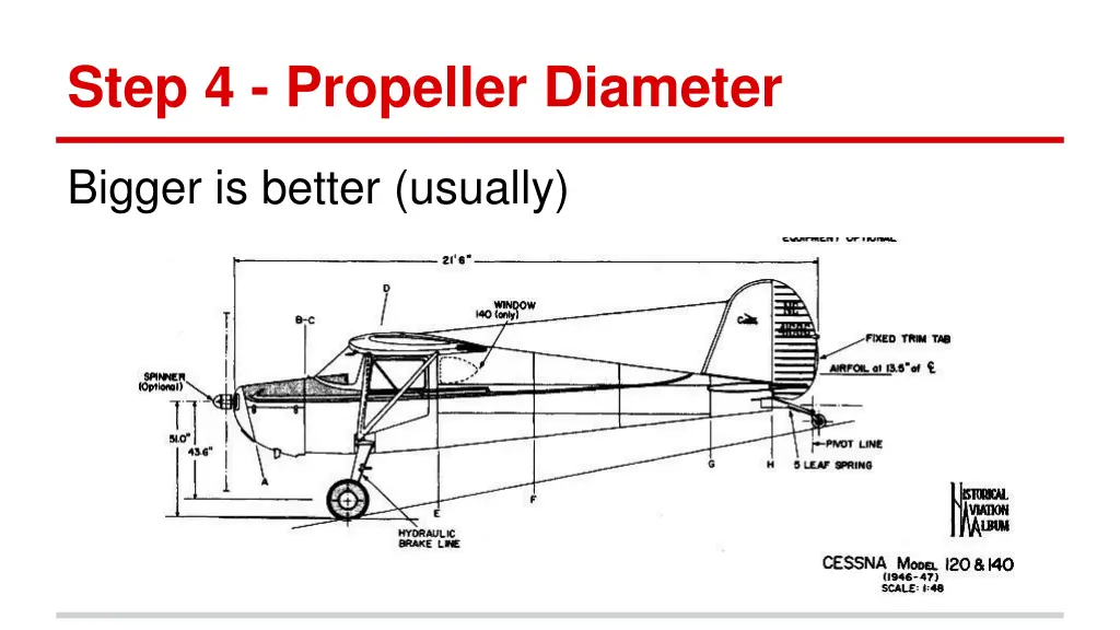 step 4 propeller diameter