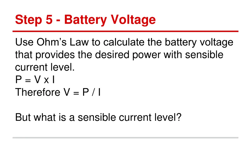 step 5 battery voltage