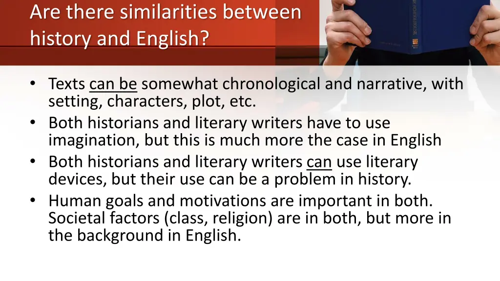 are there similarities between history and english