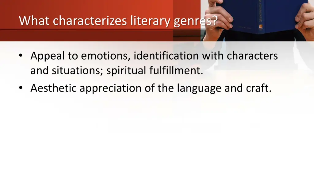 what characterizes literary genres 1