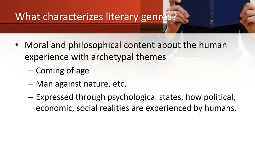 what characterizes literary genres