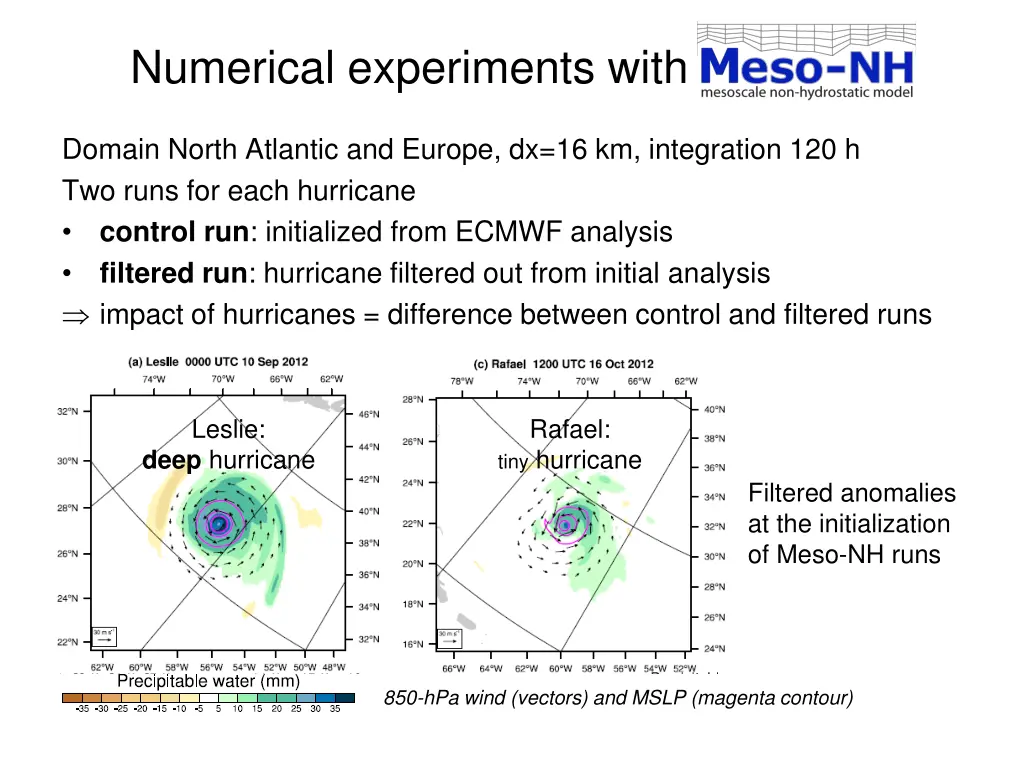 numerical experiments with meso nh