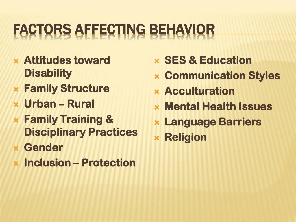 factors affecting behavior factors affecting