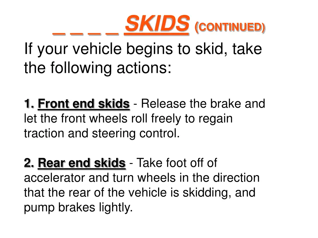 skids continued