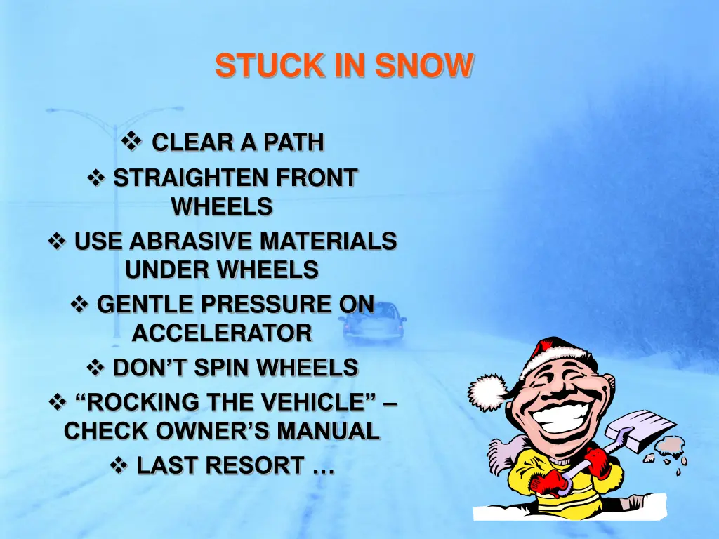 stuck in snow