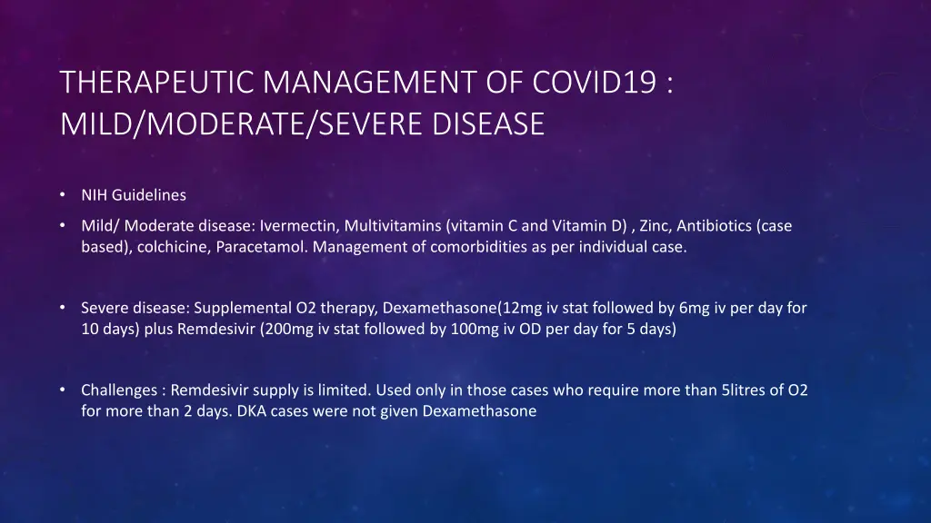 therapeutic management of covid19 mild moderate