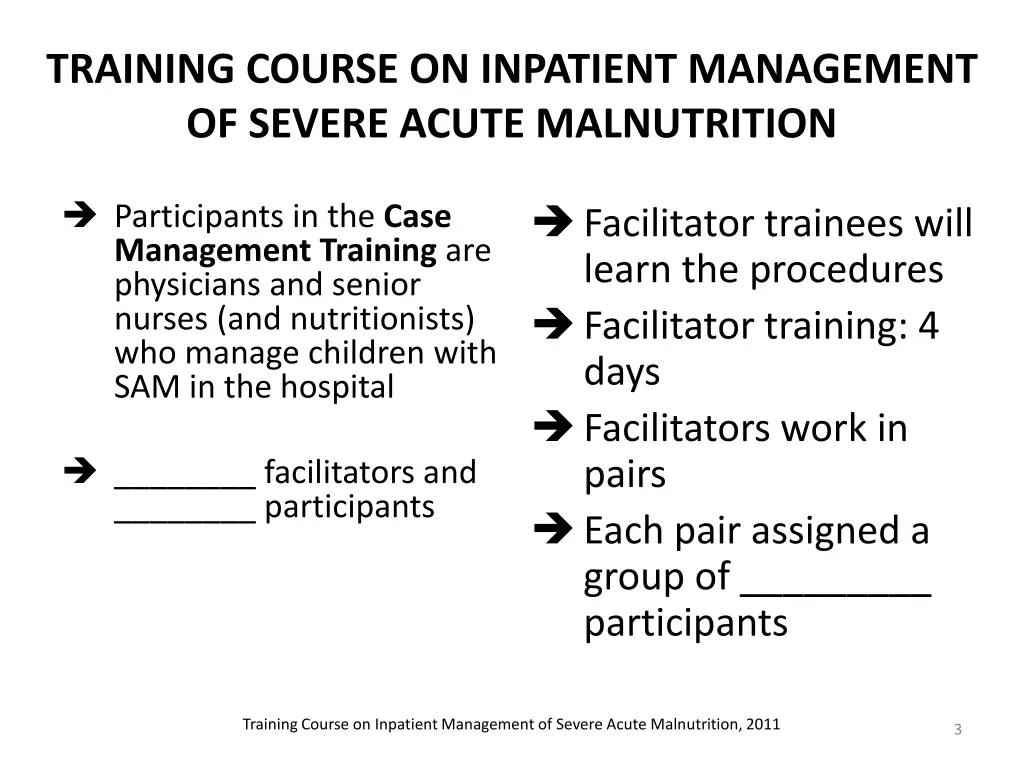 training course on inpatient management of severe 2