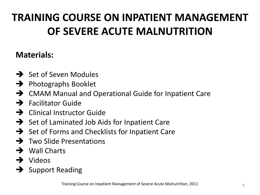 training course on inpatient management of severe 3