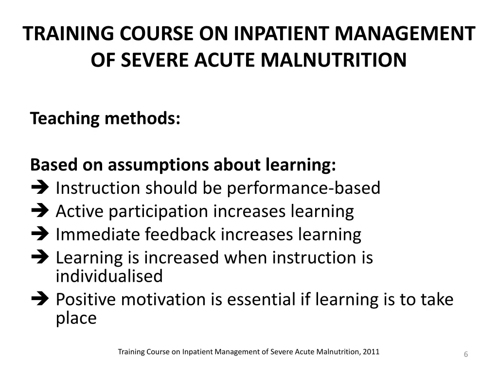 training course on inpatient management of severe 5