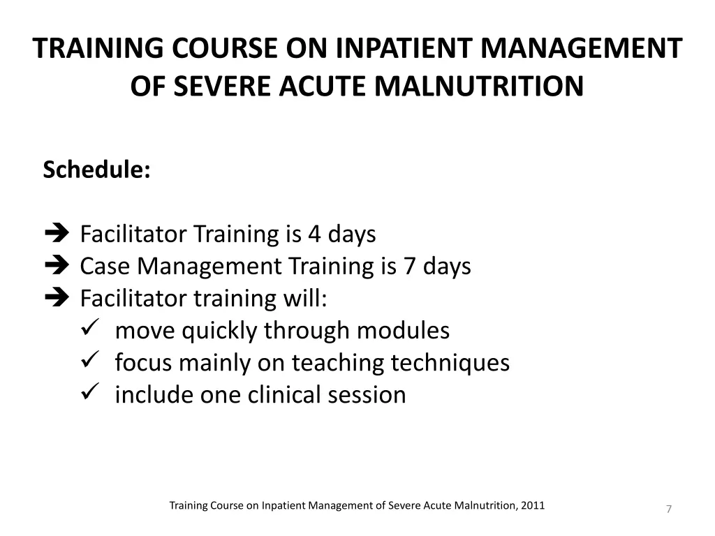 training course on inpatient management of severe 6