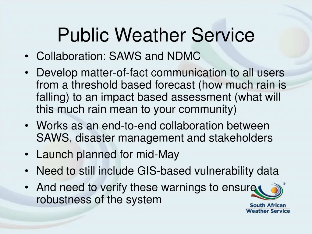 public weather service collaboration saws