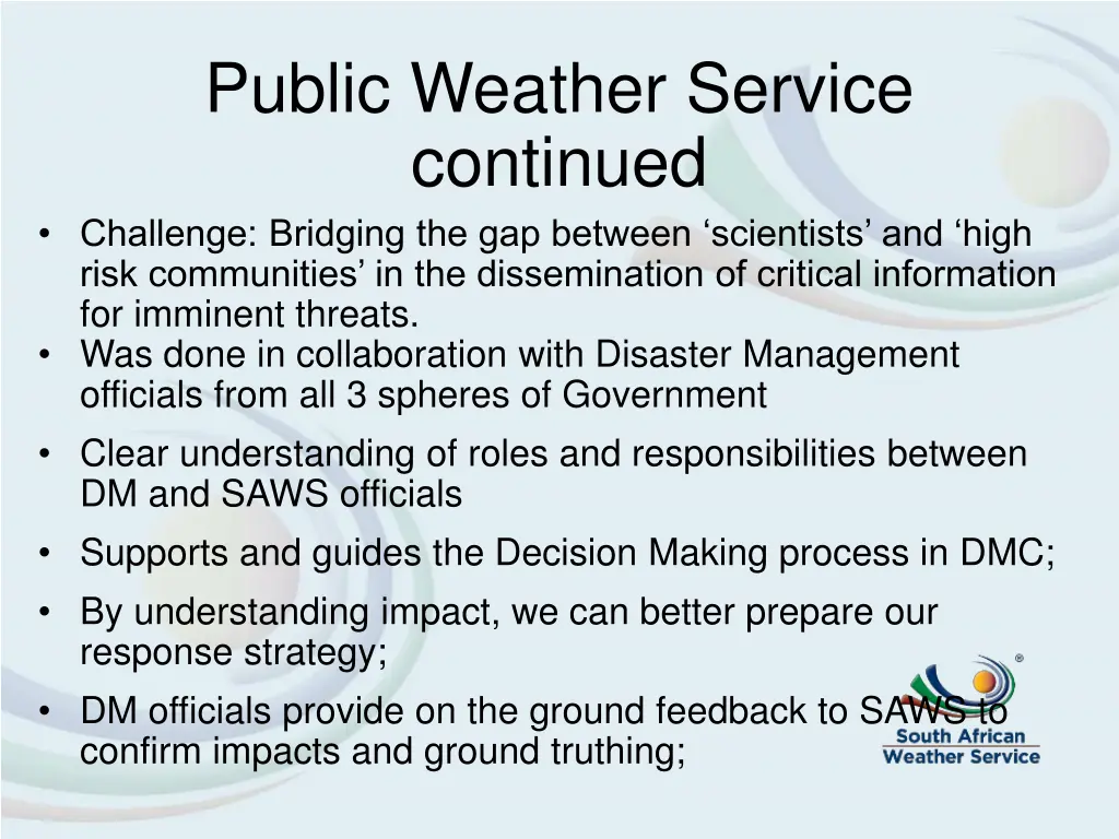 public weather service continued