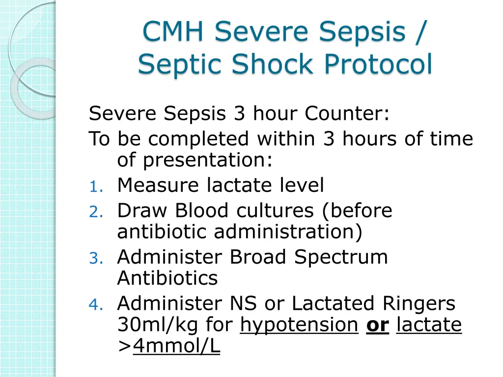 cmh severe sepsis septic shock protocol 1