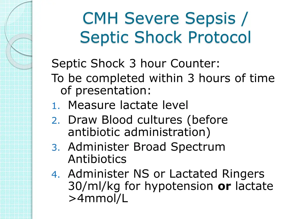 cmh severe sepsis septic shock protocol 3