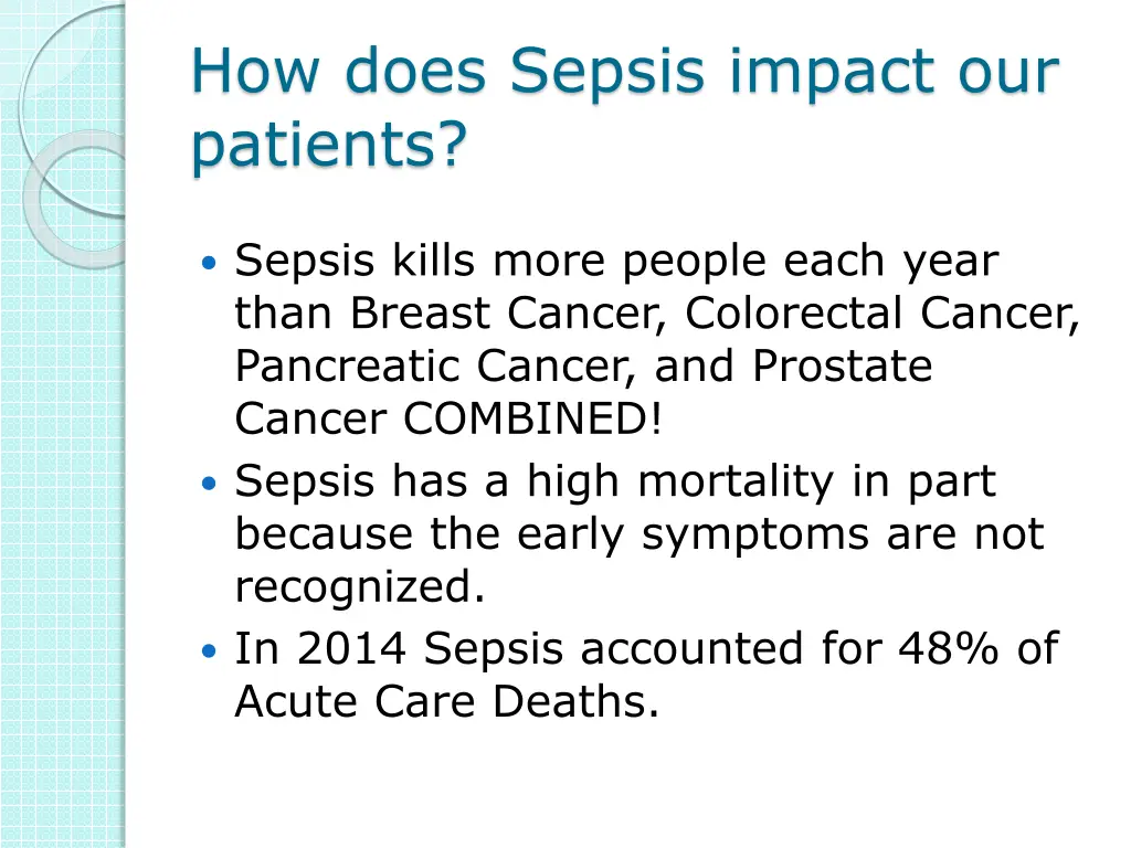 how does sepsis impact our patients