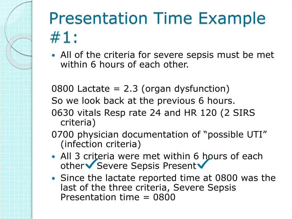 presentation time example 1 all of the criteria