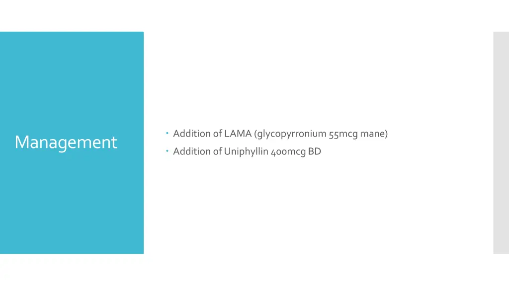 addition of lama glycopyrronium55mcg mane