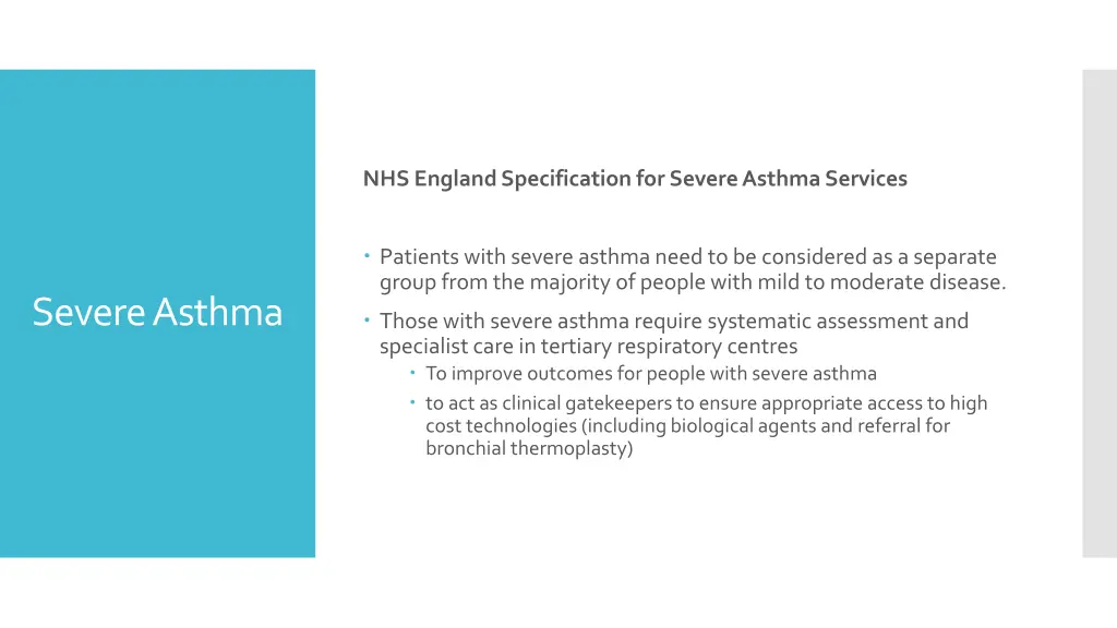 nhs england specification for severe asthma