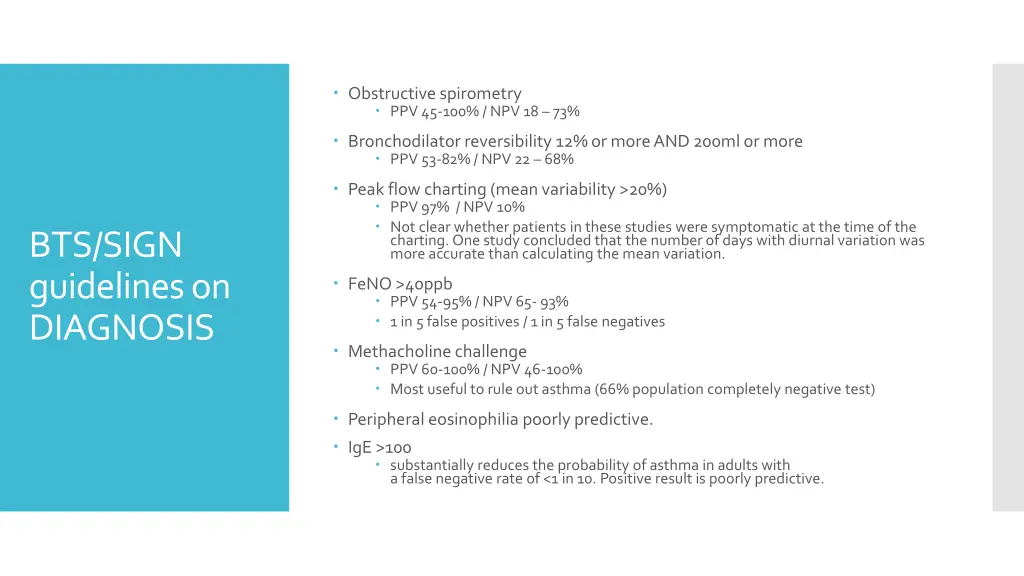 obstructive spirometry ppv 45 100 npv 18 73