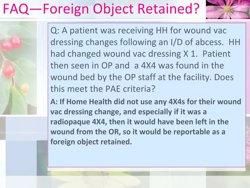 faq foreign object retained 1