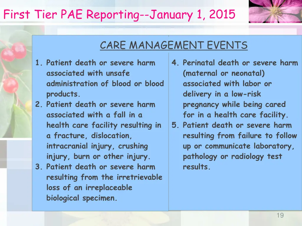 first tier pae reporting january 1 2015 2