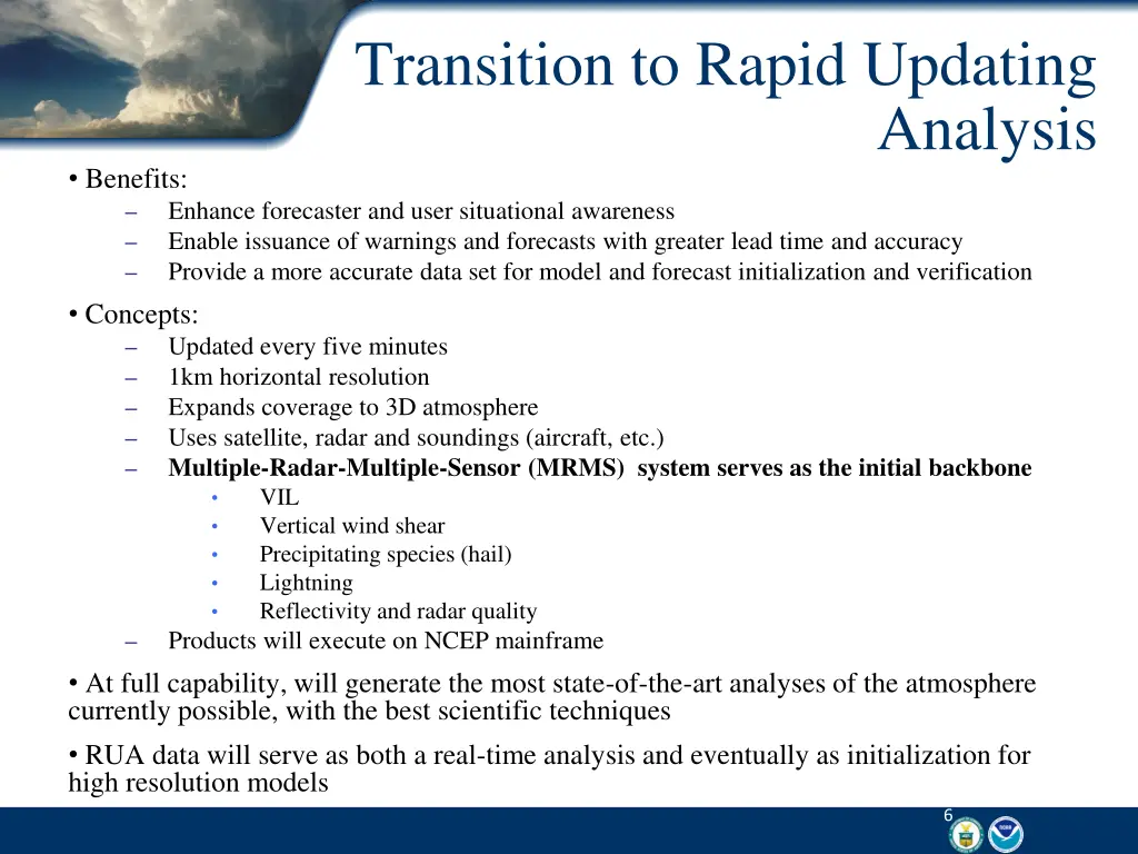 transition to rapid updating