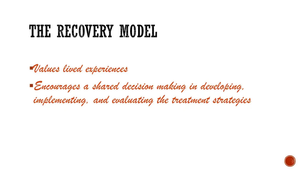 the recovery model