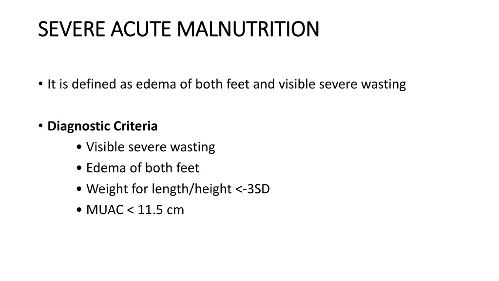 severe acute malnutrition severe acute