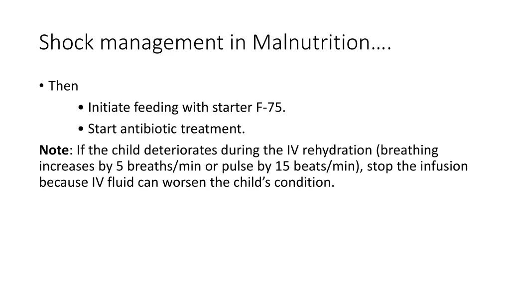 shock management in malnutrition 1