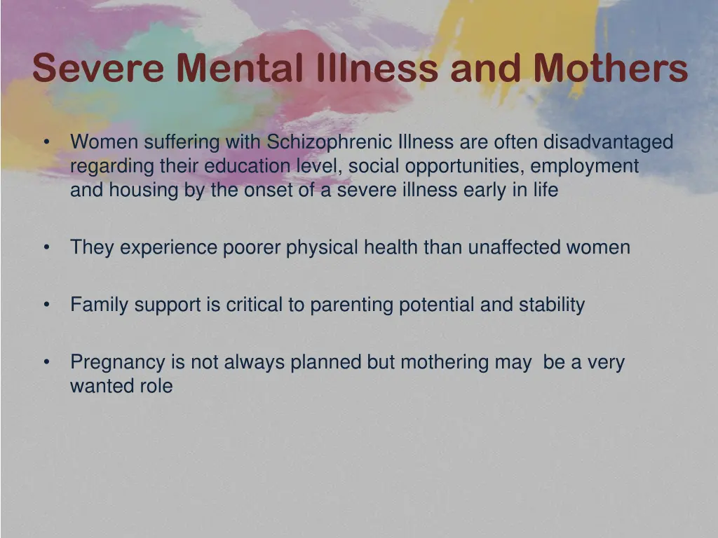 severe mental illness and mothers 3