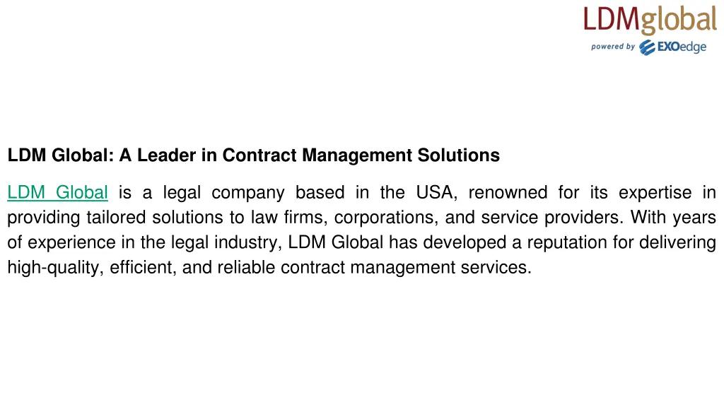 ldm global a leader in contract management