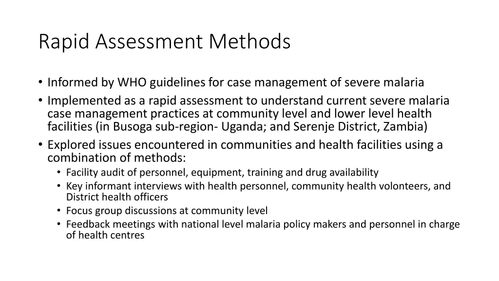 rapid assessment methods