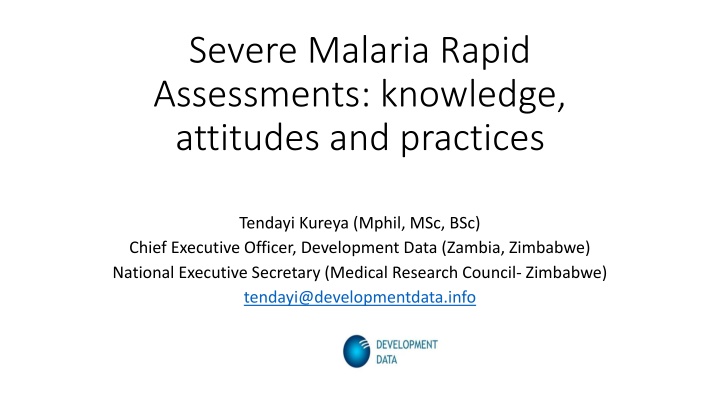 severe malaria rapid assessments knowledge