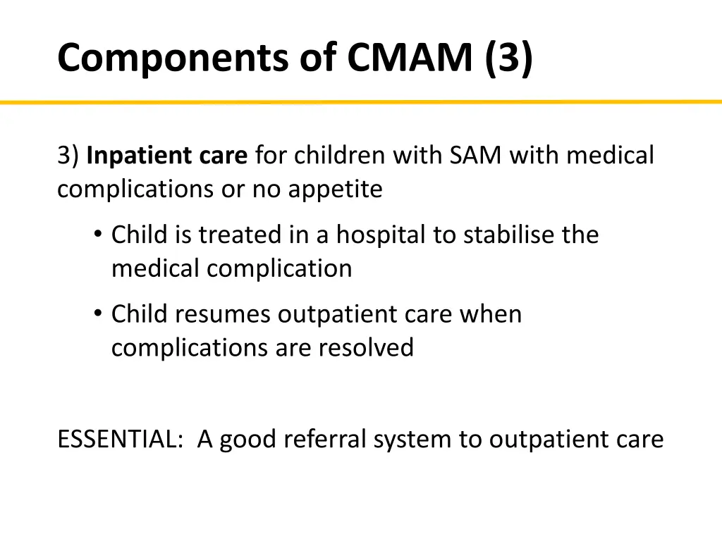 components of cmam 3