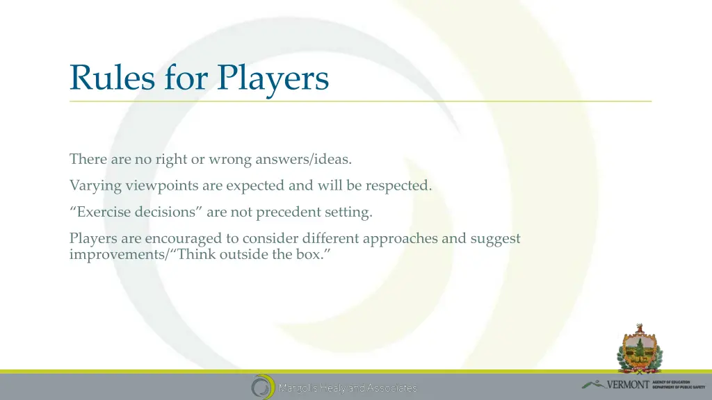 rules for players