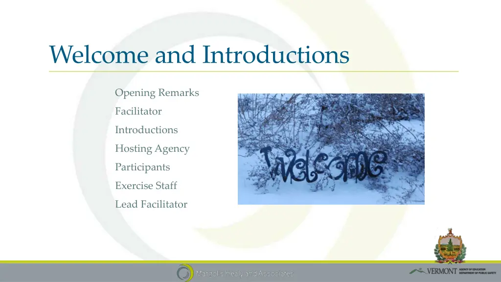 welcome and introductions