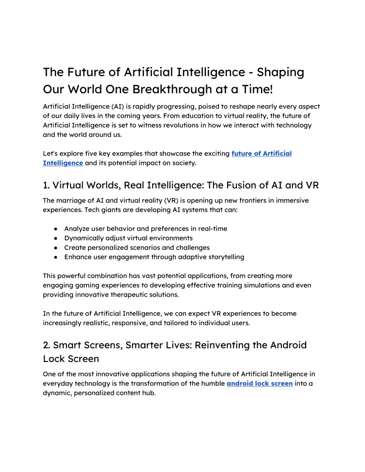 the future of artificial intelligence shaping