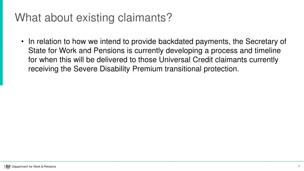 what about existing claimants