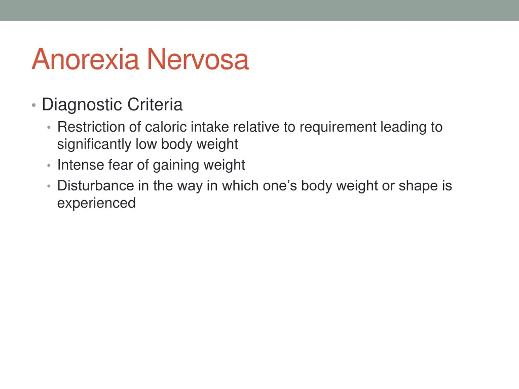 anorexia nervosa