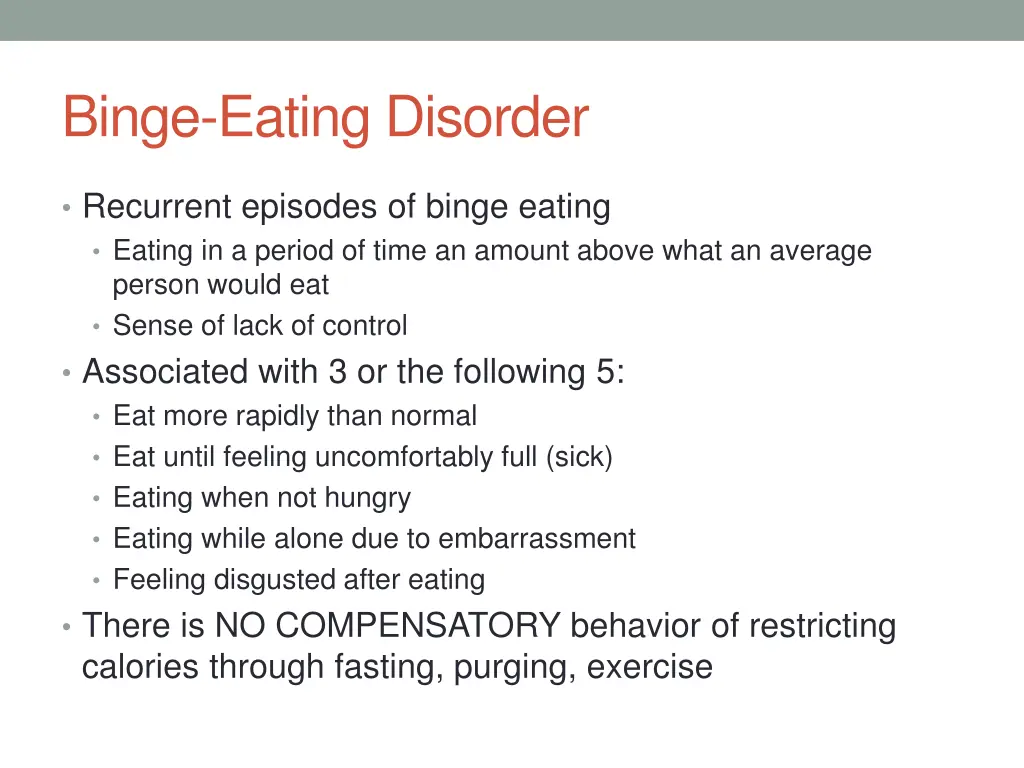 binge eating disorder