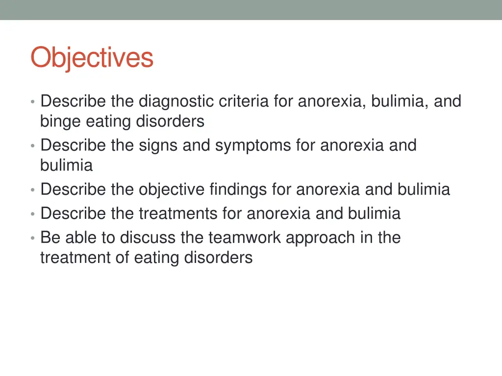 objectives