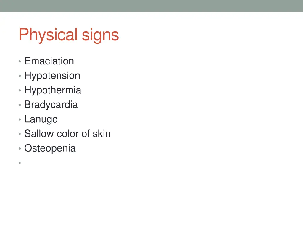 physical signs