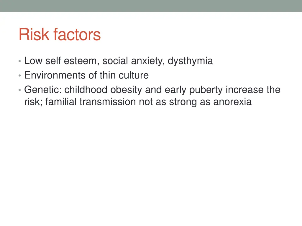 risk factors 1